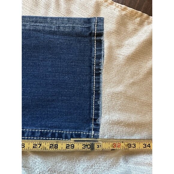 Miss Me Jeans Sz 27 Boot Rhinestone Belt Sparkle Flap Pocket Lo Rise Medium Wash - Picture 10 of 10